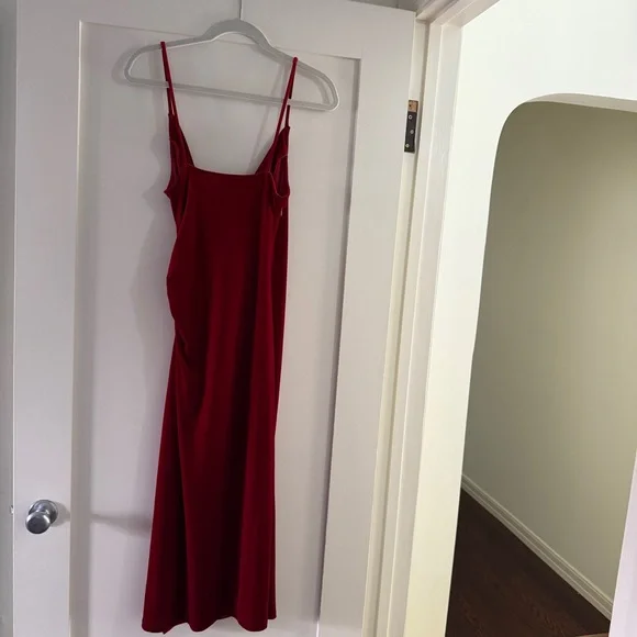 Gorgeous Zara Deep Red Velvet Dress - Picture 3 of 8